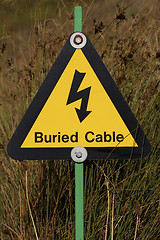 Image showing Yellow electrical hazard sign