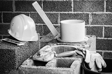 Image showing Construction of modular ceramic chimney  