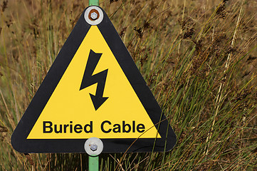 Image showing Yellow electrical hazard sign