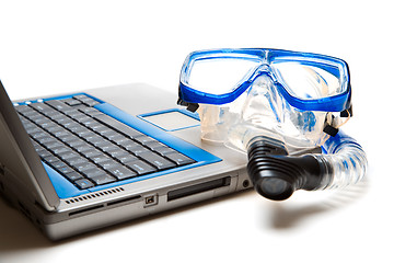 Image showing Snorkel and laptop