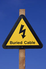 Image showing Yellow electrical hazard sign