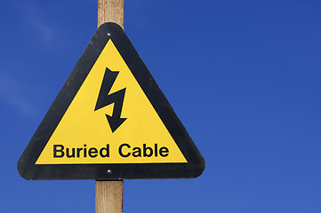 Image showing Yellow electrical hazard sign