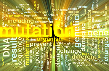 Image showing mutation wordcloud concept illustration glowing