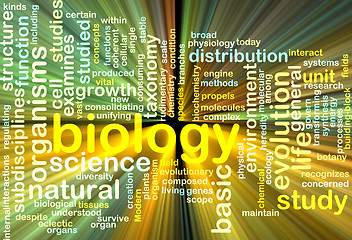 Image showing Biology wordcloud concept illustration glowing