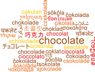 Image showing Chocolate multilanguage wordcloud background concept