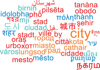 Image showing City multilanguage wordcloud background concept