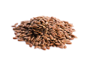 Image showing Flax seeds, Linseed, Lin seeds close-up