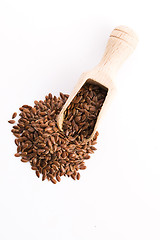 Image showing Flax seeds, Linseed, Lin seeds close-up