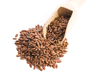 Image showing Flax seeds, Linseed, Lin seeds close-up