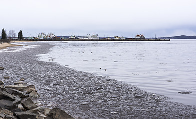 Image showing Nothern lake port in spring season