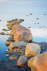 Image showing Beautiful landscape with stones in The Baltic Sea