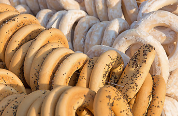 Image showing Bagels with poppy seeds and sugar.
