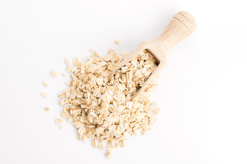 Image showing Oat flakes pile on white background