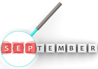 Image showing September puzzle with magnifying glass