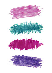 Image showing Series of color pencil strokes