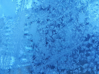 Image showing Ice pattern on winter glass