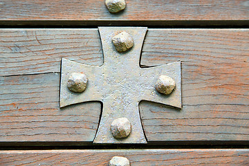 Image showing  cross lombardy  seprio abstract    curch  closed wood italy