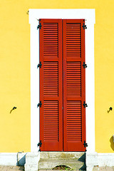 Image showing red    varano borghi   abstract  sunny day    wood venetian 