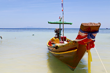 Image showing prow   in  kho tao bay asia  