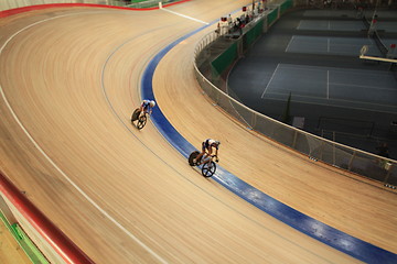 Image showing pursuit Cycling tilt  shot