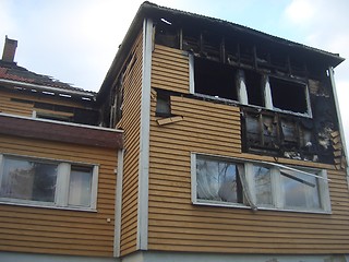 Image showing Burnt building