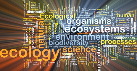 Image showing ecology wordcloud concept illustration glowing