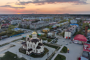 Image showing Aerial view on Saint Nicholas church in Borovskiy