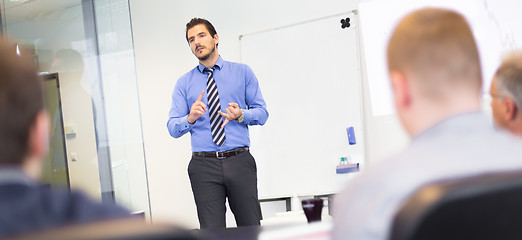 Image showing Business presentation on corporate meeting.