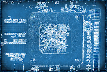 Image showing Abstract blue electronic background