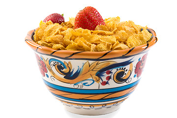 Image showing Corn Flakes with Strawberries