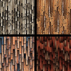 Image showing collection of abstract wooden planks texture