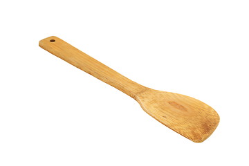 Image showing wooden spatula over white