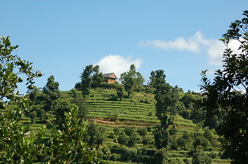 Image showing Asian rural house on hilltop