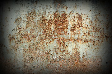 Image showing rusted painted metallic board