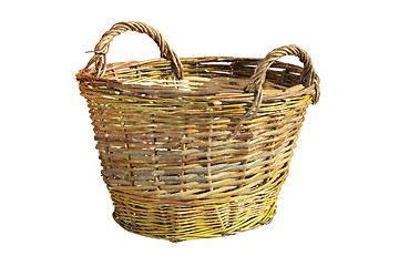 Image showing handmade wattle basket over white