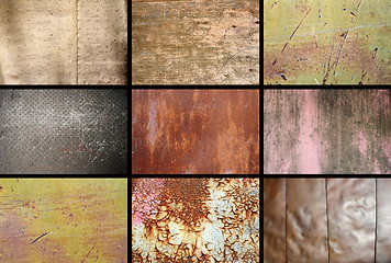 Image showing collection of rusty metallic surfaces