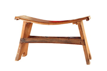 Image showing small isolated wood seat