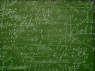 Image showing Math formulas on a blackboard. EPS 10