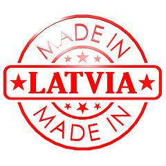 Image showing Made in Latvia red seal