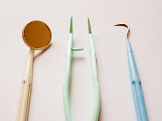 Image showing Retro look Dentist tools