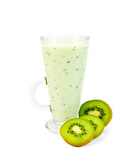 Image showing Milkshake with ripe kiwi