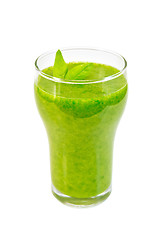 Image showing Cocktail with spinach in glassful