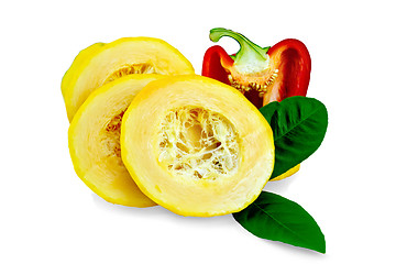 Image showing Zucchini yellow slices with pepper