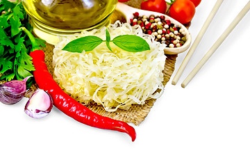 Image showing Noodles rice twisted with spices and oil