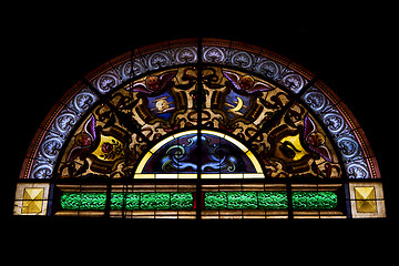 Image showing the colored window in the church of chiavari 