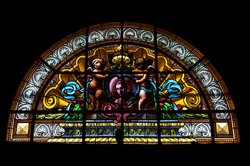 Image showing colored window in the church 