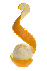 Image showing Half peeled orange

