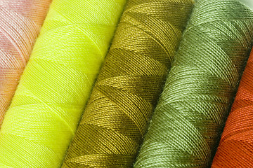 Image showing Colorful sewing threads texture

