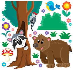 Image showing Forest animals theme set 3