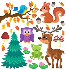 Image showing Forest animals theme set 1